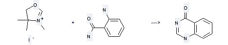 4,5-Dihydro-3,4,4-trimethyloxazolium iodide can react with 2-Amino-benzamide to get 3H-Quinazolin-4-one
